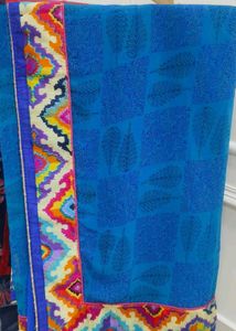 Blue Printed Saree