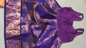 Purple & Gold Saree with Blouse