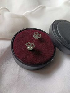 Pure Silver Clover Stud Earrings