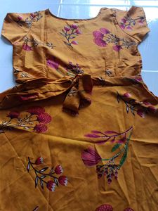 Mustard Floral Print Dress