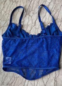 Blue Lace Corset Top