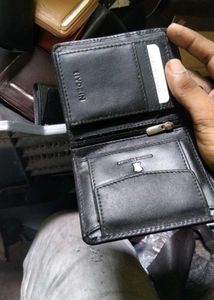Mens Black Trendy Genuine Lthr Wallet