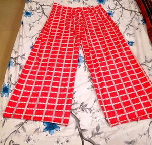 Red Patterned Palazzos