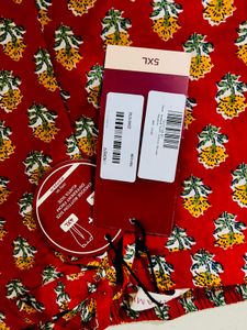 Red Floral Print Culottes