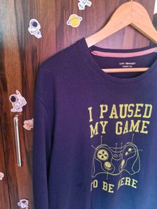 Blue Graphic Print Sweatshirt