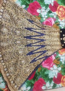 Elegant Blue &amp; Gold Lehenga