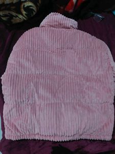 Pink Corduroy Puffer Jacket
