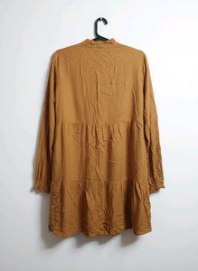 Brown Tie Neck Dress