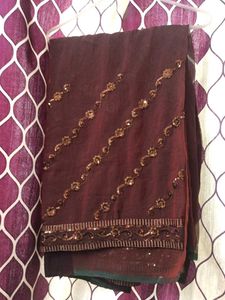 Elegant Brown &amp; Gold Sari