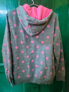 Polka Dot Zip-Up Hoodie
