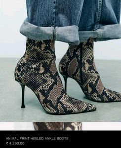 zara animal print ankle boots
