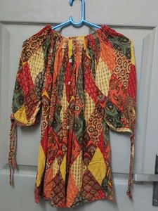 Printed High neck Top