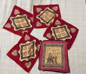Red 5 Pieces Of Cushion Covers (16x16)