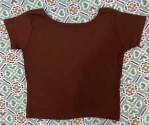Women Brown Square Neck Top