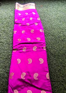 Bright Purple &amp; Nevyblue pallu brand new silk sare