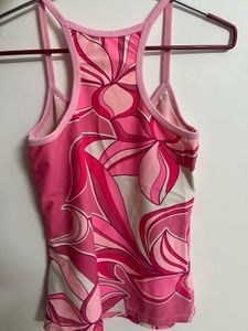 Pink Floral Print Tank Top