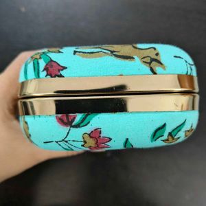 Brand New Sea Green animal Printed Clutch