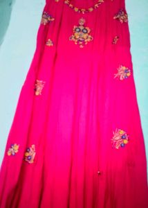 Hot Pink Embellished Gown