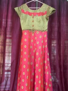 Pink &amp; Gold Polka Dot Dress