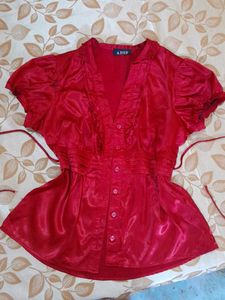 Baby Doll Top Y2k Cherry Cola Colour