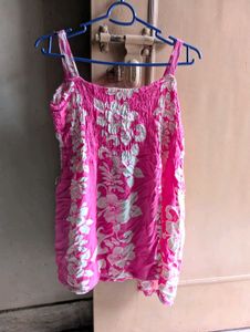 Pink Floral Print Tank Top