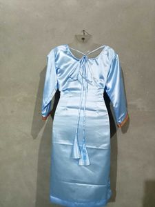 Blue Satin Salwar Suit