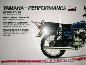 Yamaha RX100 Original Brochure From 1987