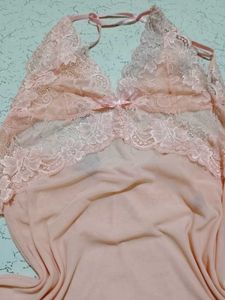 Peach Lace Babydoll Lingerie