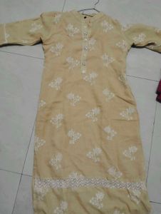 Cotton Liner Lace Work Set With Organza Dupatta