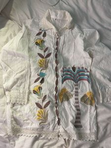 Embroidered White Blouse
