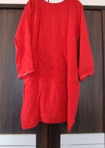 Sale...Red Kurta With Stone Work