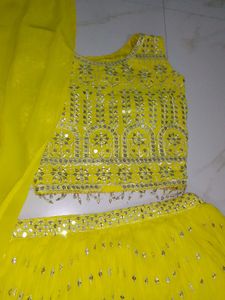 Yellow Embroidered Lehenga Choli