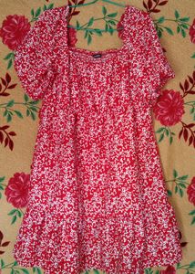 Zudio Red Floral Dress (Women)