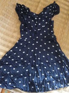 Navy Butterfly Print Dress
