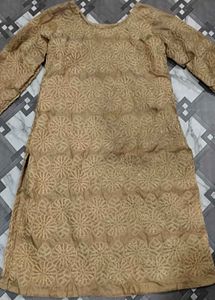 Embroidered Beige Kurti