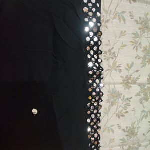 Black Chiffon Dupatta with Mirror work lace.