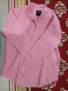 Rope Pink Linen Kurta - XL