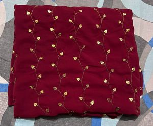 Maroon Georgette Saree For Women🥻