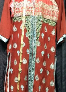 kurti with koti Pakistani Zari work