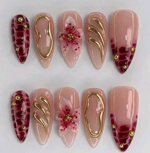 Croc Design With 3D Flower Orchid Gold Chrome