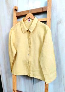 Yellow Button-Down Top Size-42-44