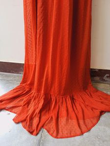 Elegant Rust Maxi Dress