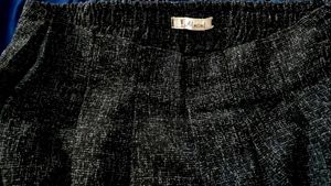 White Eyelet Top &amp; Pleated Tweed Skirt