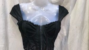 26211.Garage Black Corset Top