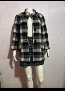 Vintage Plaid Coat & Skirt Set