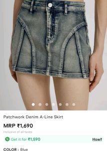 Denim A-Line Mini Skirt