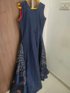 Blue Embroidered Indian Dress