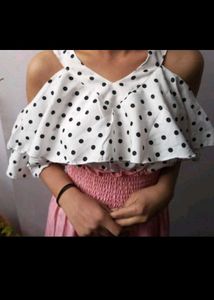 Polka Dot Top Pink Maxi Dress