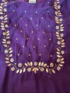 purple elegant kurta pant set