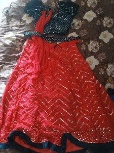 Red & Black Lehenga Choli Set